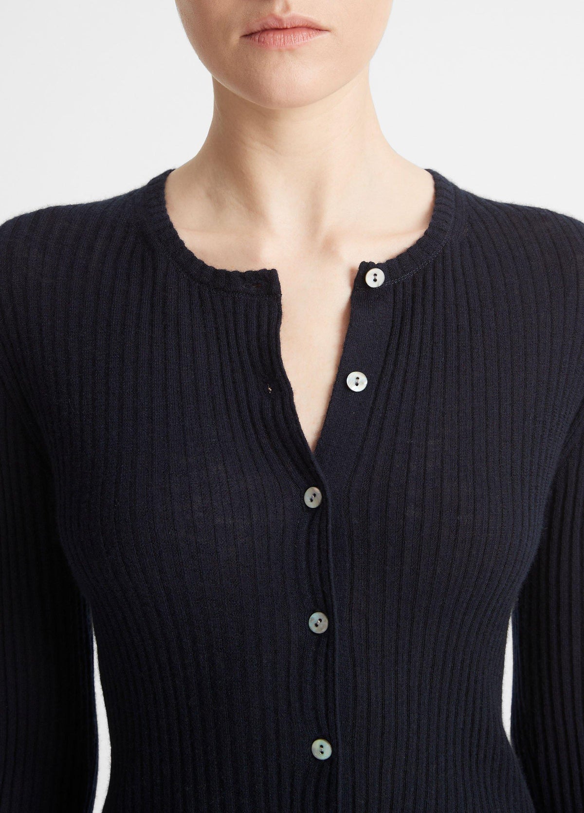 Ribbed Cashmere-Silk Cardigan - US 2781