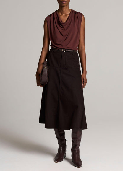 Jersey Draped Cowl-Neck Top - US 1971