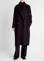 Wool-Blend Double-Breasted Long Coat - US 5616