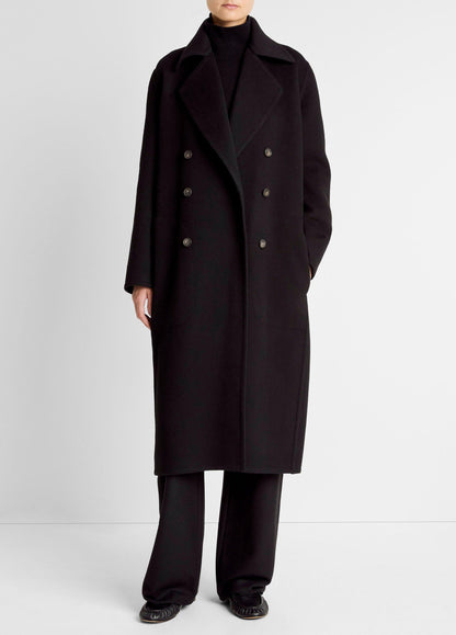 Wool-Blend Double-Breasted Long Coat - US 5616
