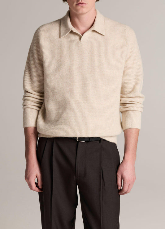 Plush Cashmere Thermal Johnny-Collar Sweater - US 2752