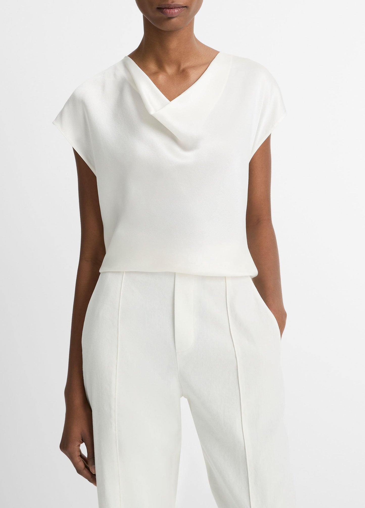 Silk Cowl-Neck Blouse - US 9155