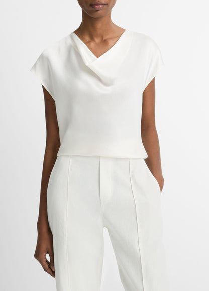 Silk Cowl-Neck Blouse - US 9155