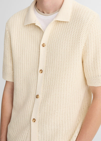 Cotton Crochet Button-Front Shirt - US 2975
