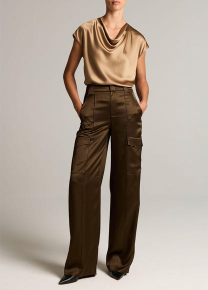 Silk Cowl-Neck Blouse - US 5059