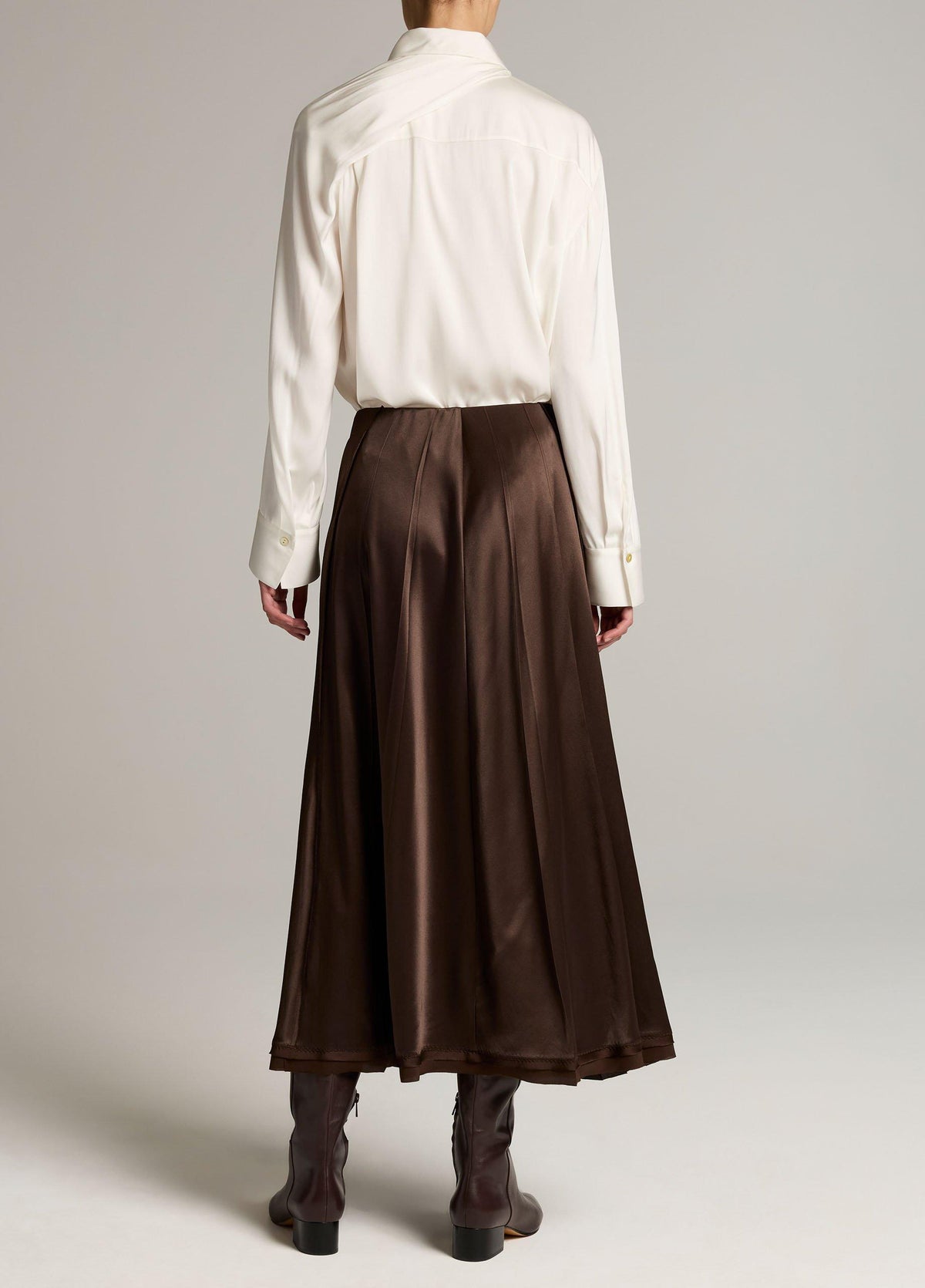 Raw-Edge Satin Skirt - US 0217
