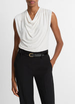 Jersey Draped Cowl-Neck Top - US 5066