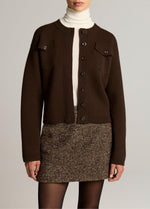 Flap Pocket Wool-Blend Sweater Jacket - US 3657