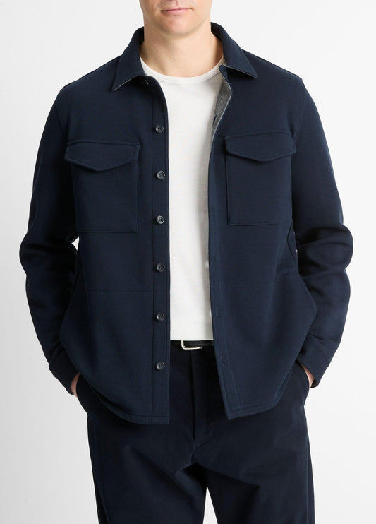 Double-Knit Cotton-Blend Piqué Shirt Jacket - US 2497