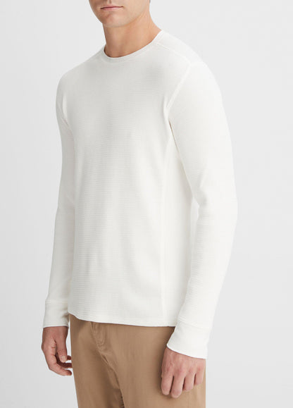 Pima Cotton-Blend Thermal Long-Sleeve Pullover - US 8381