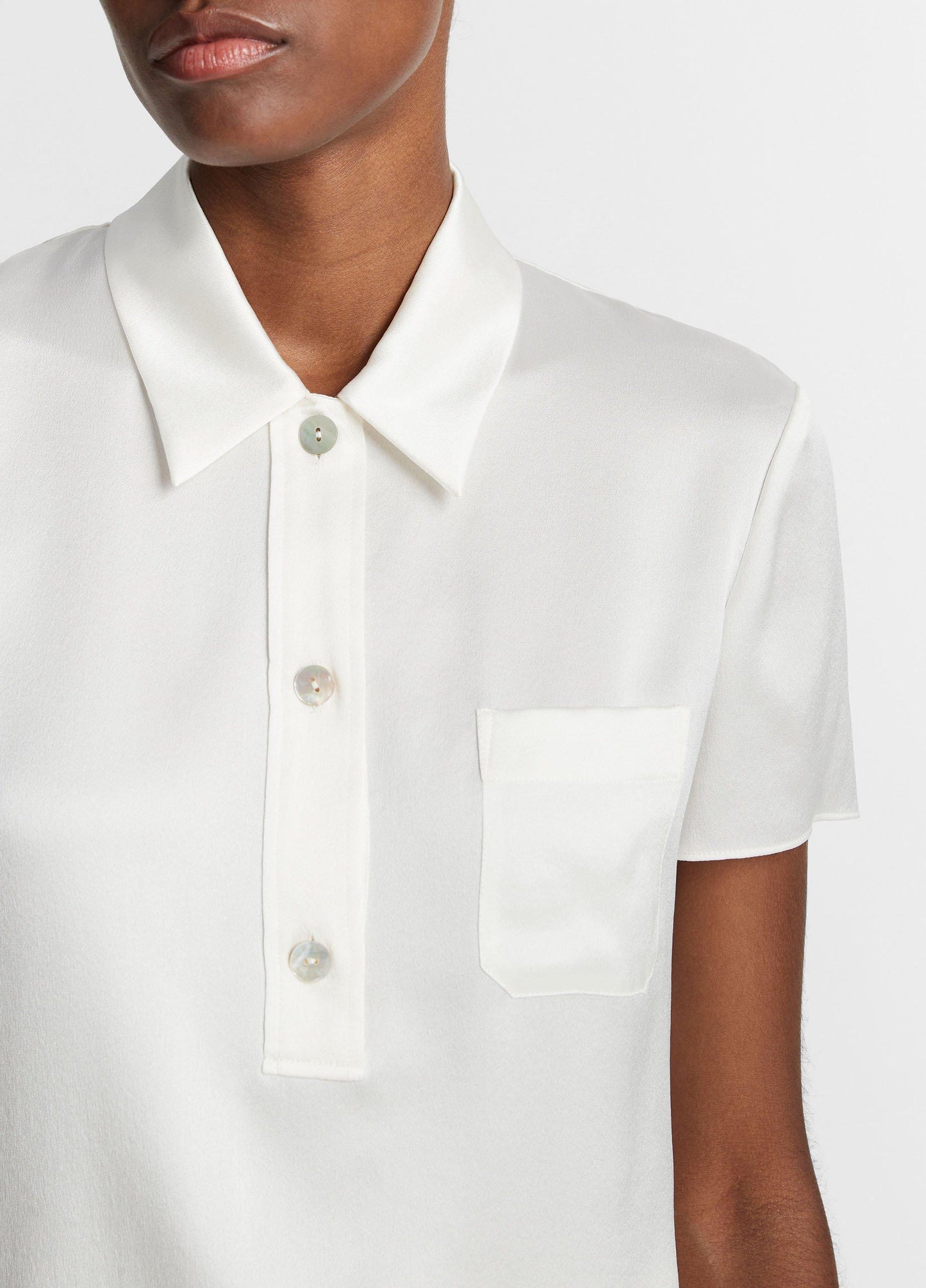 Silk Short-Sleeve Polo Shirt - US 6713
