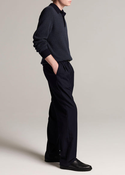 Louie Relaxed Twill Double-Pleated Trouser - US 2409