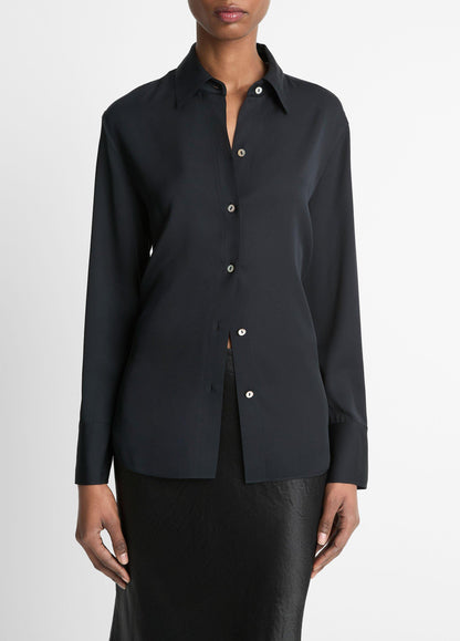 Stretch-Silk Button-Front Blouse - US 3734