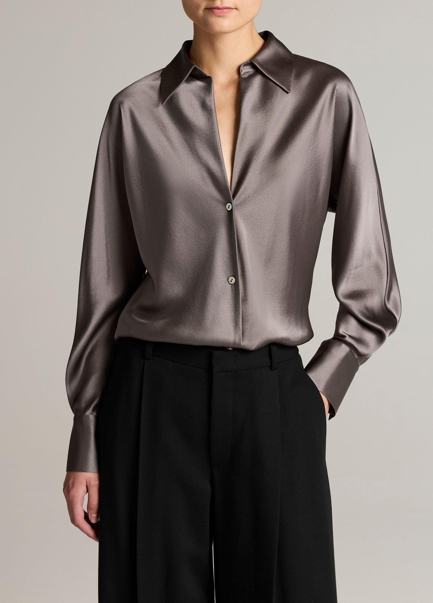 Silk Bias Long-Sleeve Blouse - US 3791
