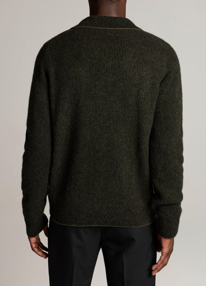 Plush Cashmere Thermal Johnny-Collar Sweater - US 3712
