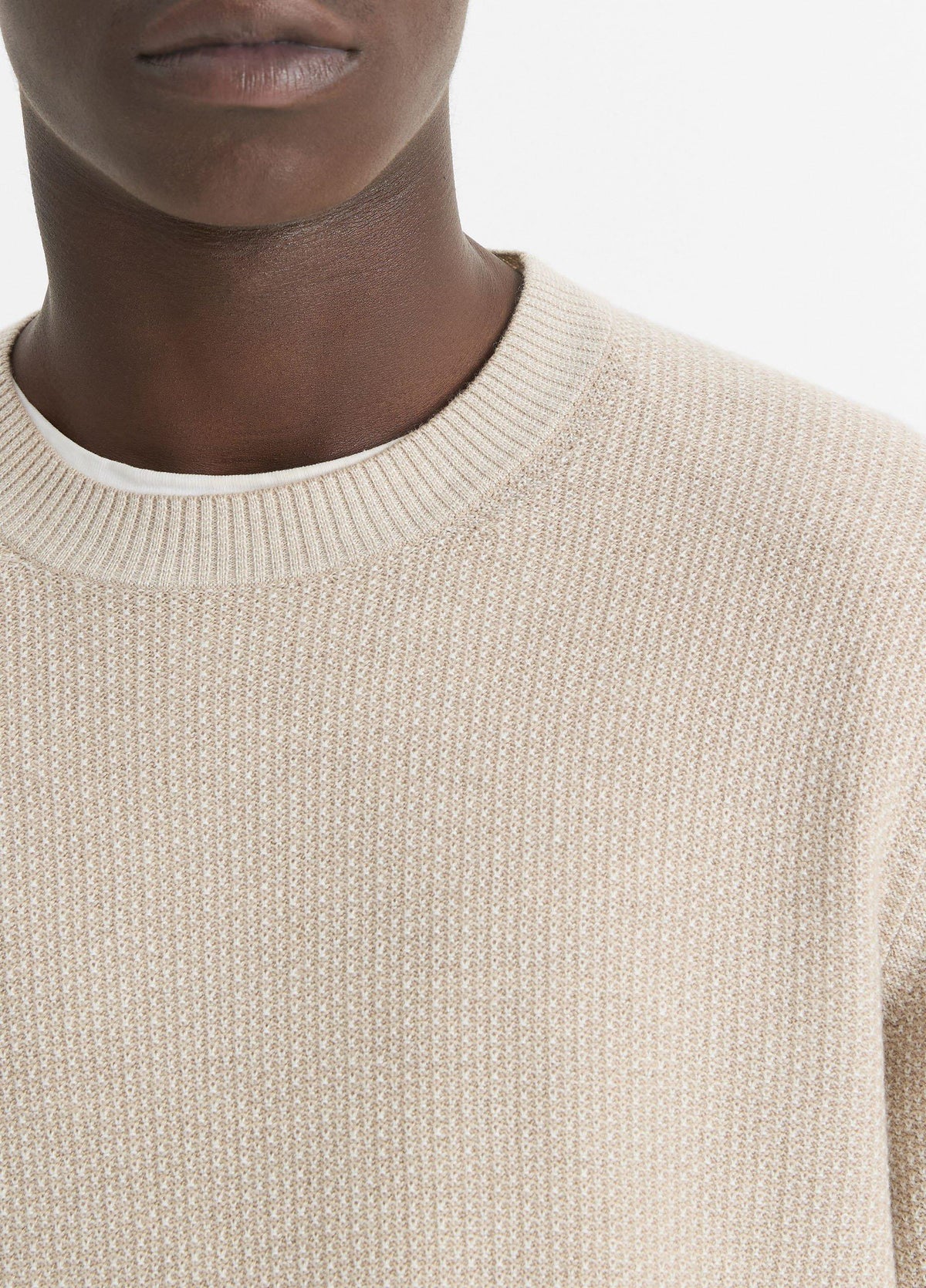 Geo-Jacquard Wool-Blend Crew Neck Sweater - US 3494