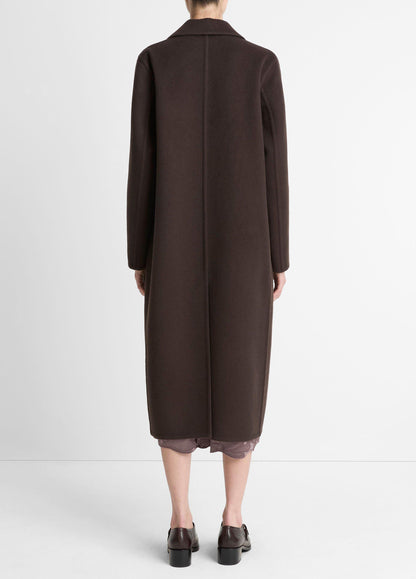 Wool-Blend Double-Breasted Long Coat - US 2342