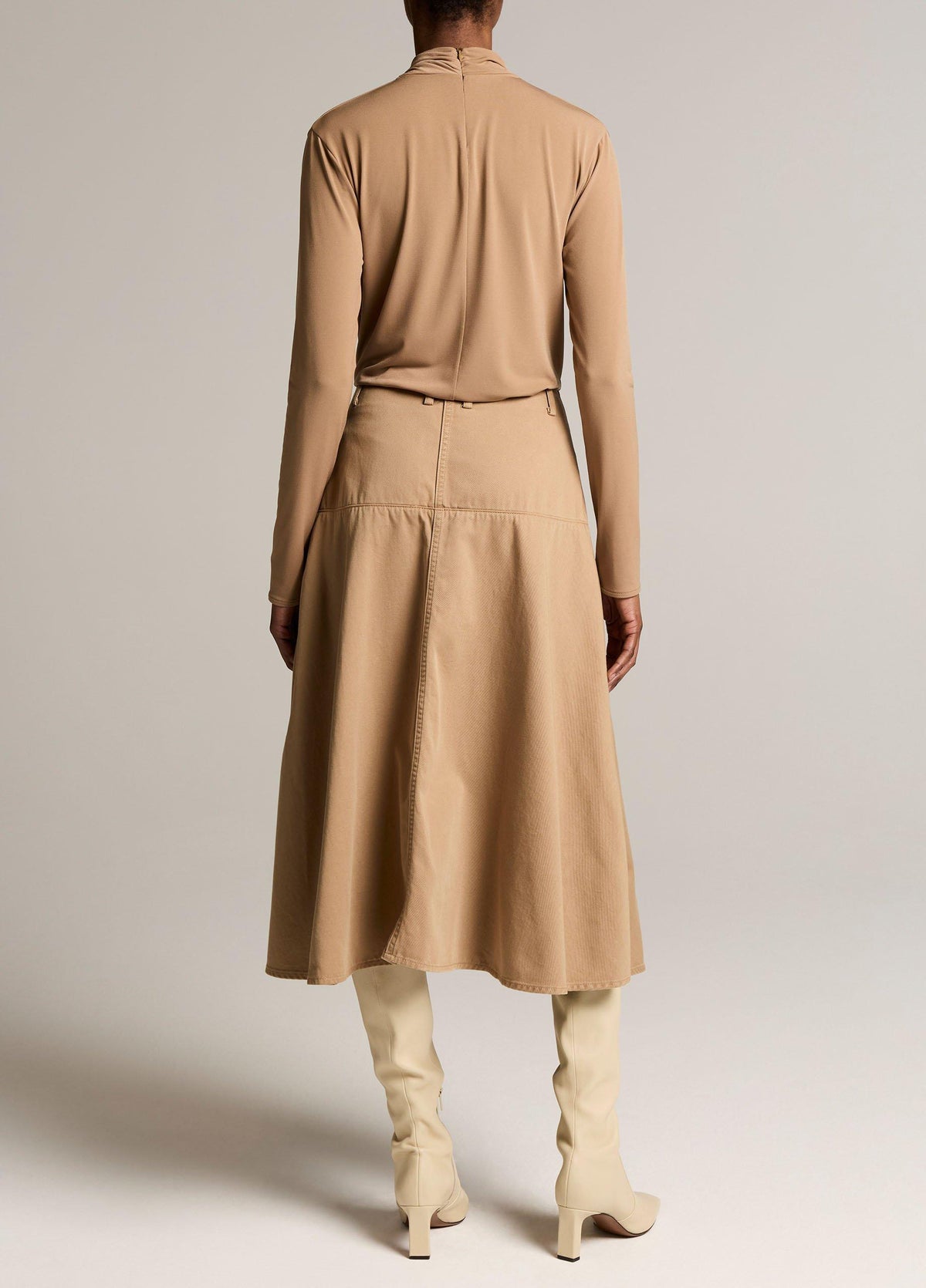 Washed Cotton Twill Full Skirt - US 5659