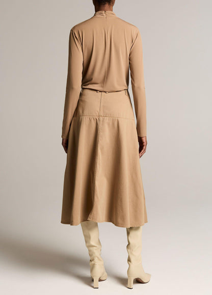 Washed Cotton Twill Full Skirt - US 5659