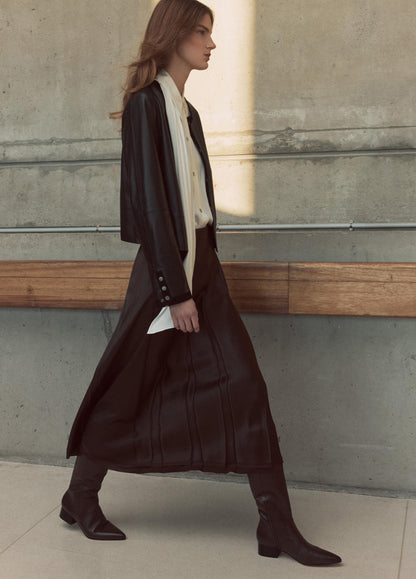 Suede-Trimmed Leather Cropped Jacket - US 1237