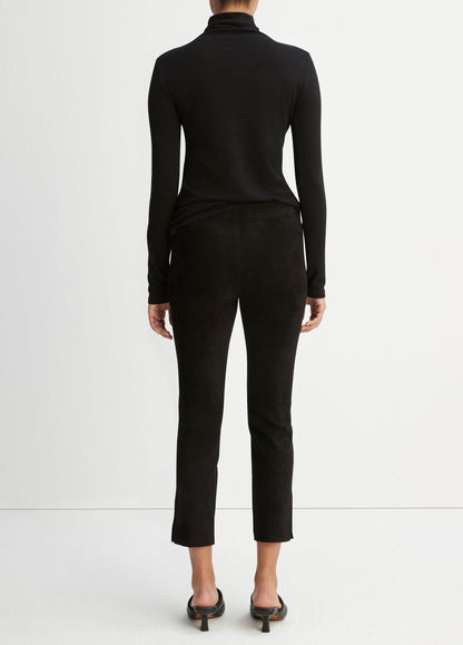 Stretch Suede Split Hem Crop Legging - US 6136
