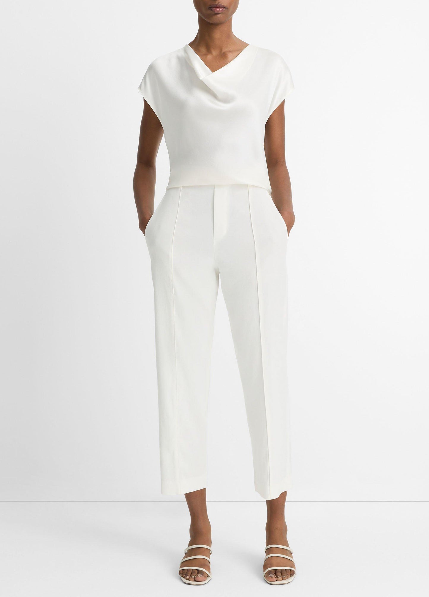 Silk Cowl-Neck Blouse - US 9155