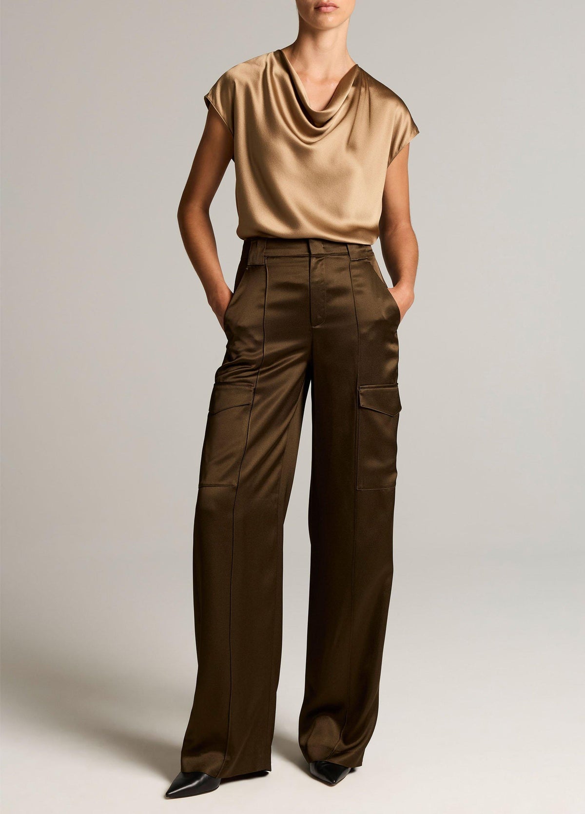 Silk Cowl-Neck Blouse - US 5059