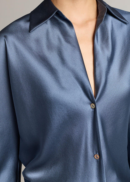 Silk Bias Long-Sleeve Blouse - US 7456