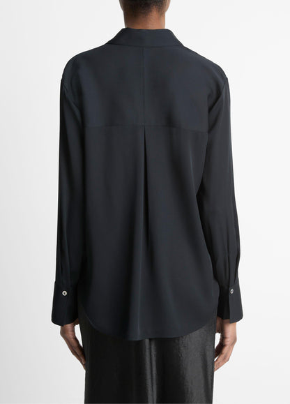 Stretch-Silk Button-Front Blouse - US 3734
