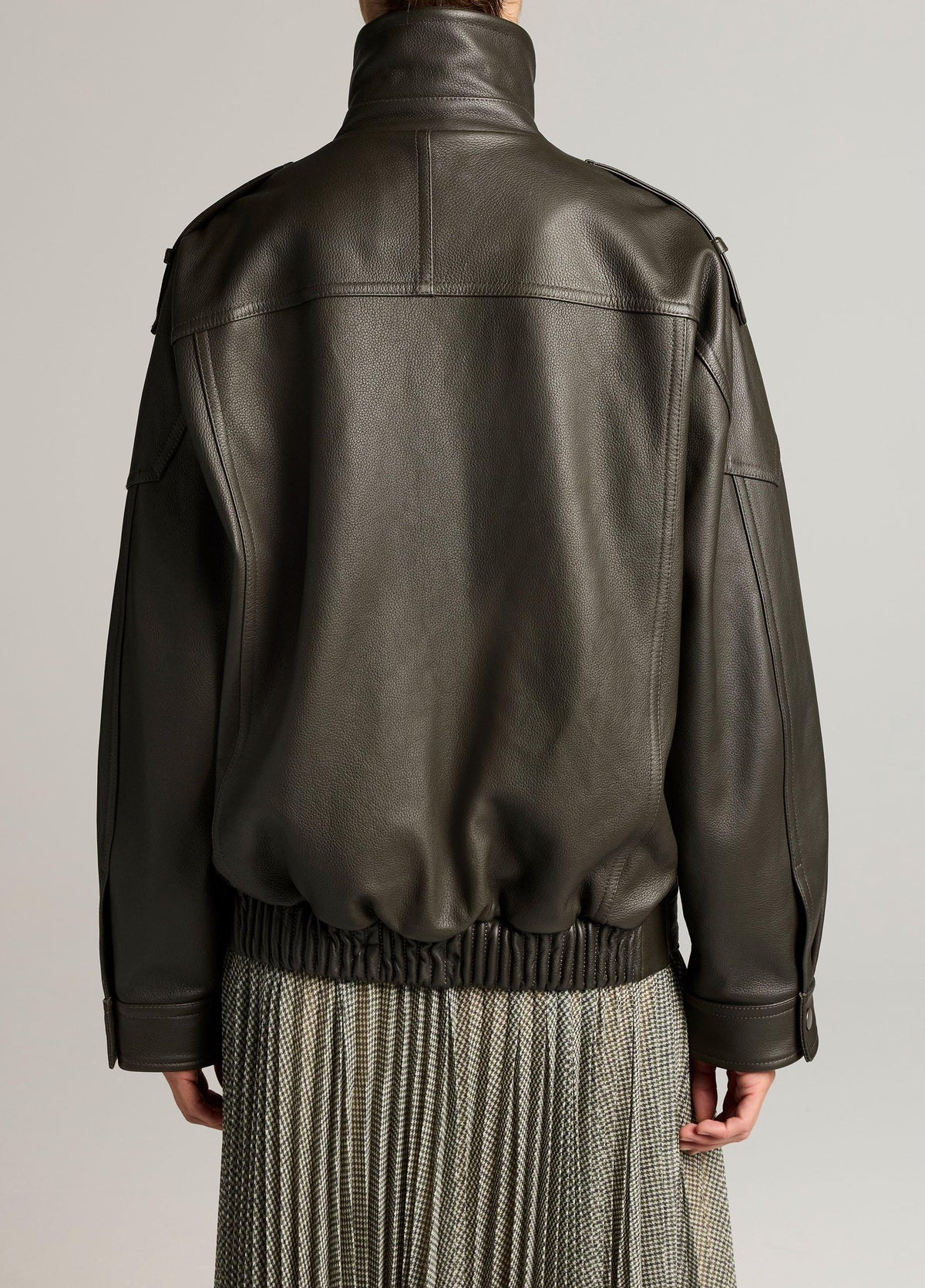 Leather Oversized Biker Jacket - US 1206