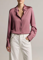 Silk-Blend Slim Button-Front Blouse - US 3755