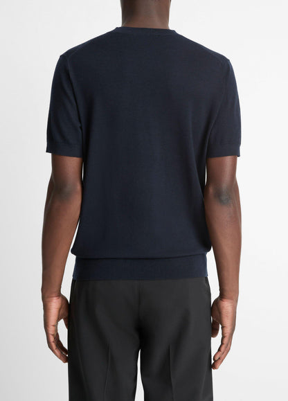 Featherweight Merino Wool-Cashmere Short-Sleeve Sweater - US 1673