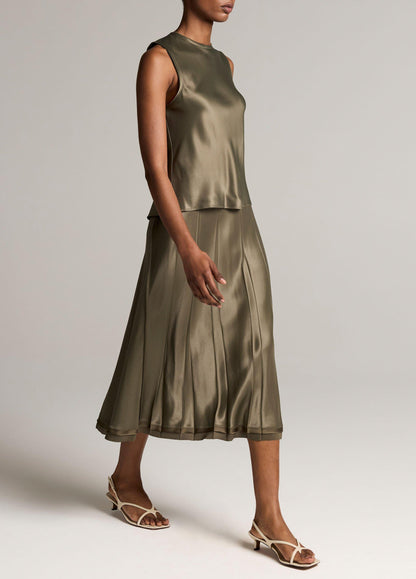 Raw-Edge Satin Skirt - US 7585